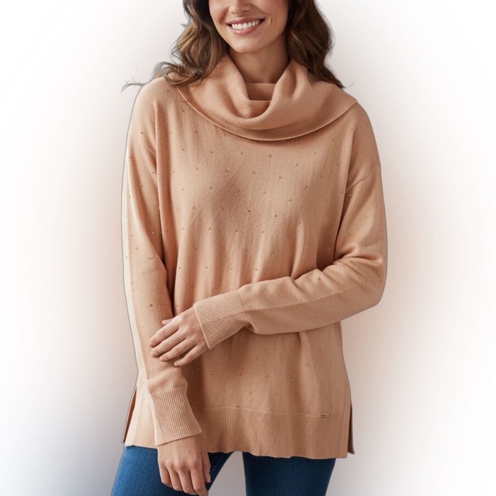 Calvin Klein Blush Pink Cowl Neck Sweater
